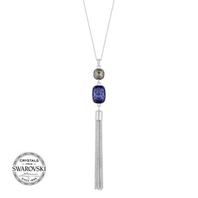 Purple crystal tassel necklace MADE WITH SWAROVSKI CRYSTALS